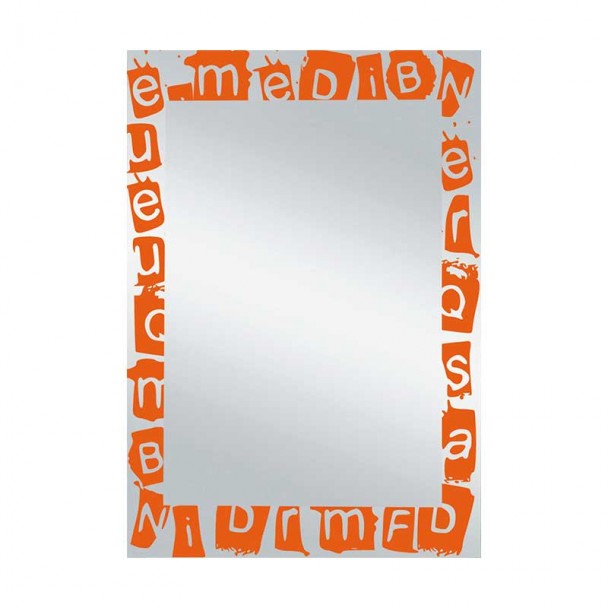 Miroir de salle de bain de Lune Paroles Orange 55x75 cm
